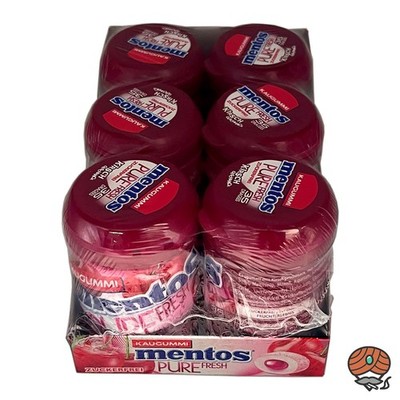 Mentos Kaugummi Pure Fresh Kirsche, zuckerfrei, 6x Dose à 67,9g