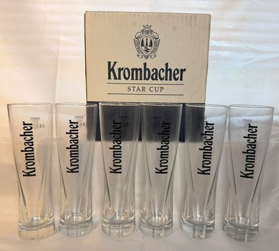 Krombacher Trophy Style Star Cup Series Pils 0.2L SAHM Glass Set of 6 New W/Box