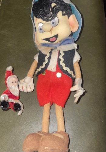 Pinocchio Handmade Felt Art Bendy Limb Plush 1950’s Folk Art Craft Christmas