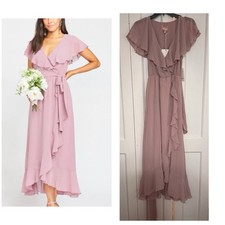 Show Me Your MuMu Jess Ruffle Midi Dress in Soft Beige NWT Sz XS Retail: $188