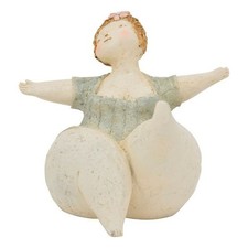 Skulptur, entzückende, mollige, füllige Frau , Deko Garten, 22 x 23 x 21 cm, neu