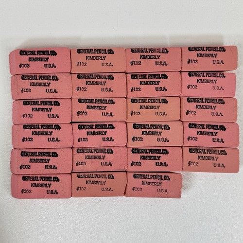 Vtg Pink Erasers General Pencil Co. Kimberly #102 U.S.A. Lot of 23 | eBay