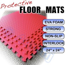 12mm Home Gym / Play Room EVA Foam Protect Flooring Mats Tiles Interlocking RED
