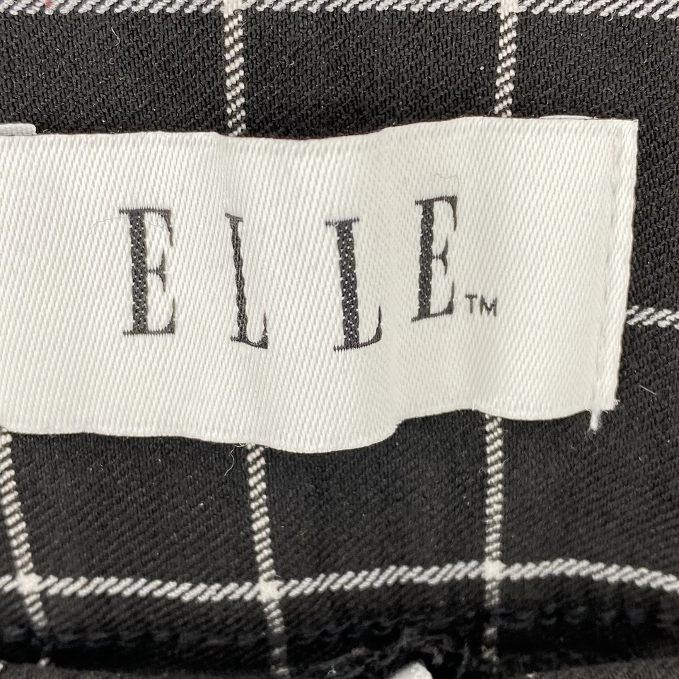 Pantalones ajustados a cuadros negros blancos elásticos talla grande bolsillos de imitación Elle Foto 3 de 4