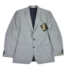 Michael Kors Mens Classic Fit Stretch Wool Blend Suit Jacket Light Blue 42R