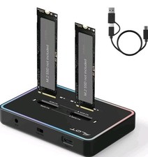 M.2 Duplicator Cloner Dual-Bay Offline USB C to NVME SATA Docking Station 20Gbps