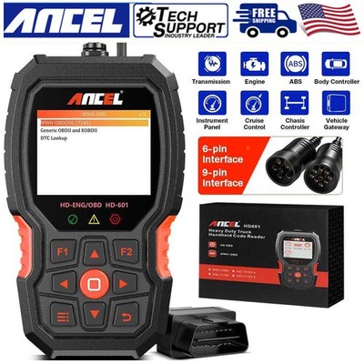 ANCEL HD601 HD Truck OBD2 Diagnostic Scanner Code Reader Full System Scan Tool