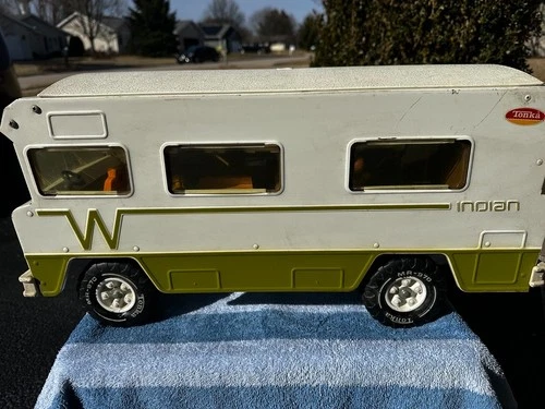 Vintage 1970s Tonka Winnebago Indian RV Motorhome Camper Pressed Steel Toy USA