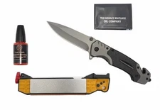 Horace Whitlock Knife & Sharpener Combo – EDC Folding Knife + 6-in-1 Field Sharp