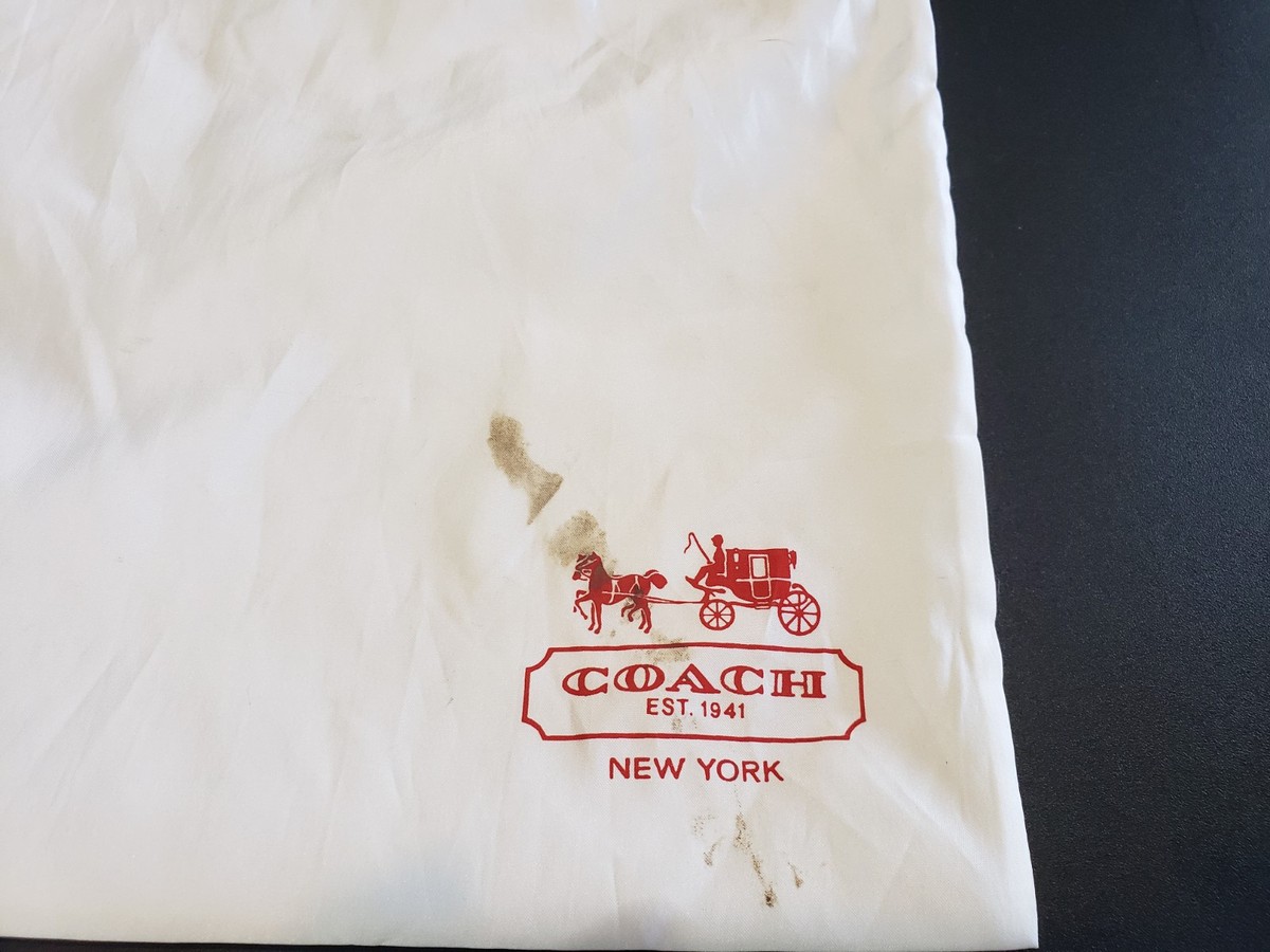 Coach Brand White Cloth Drawstring Dust Bag For Coach Purses 