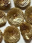 50 Pcs Sequin GOLDEN ROUND 1-1.25" Patches Sew on/GLUE ON Applique net Patch lot