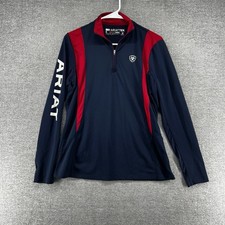 Ariat Tek Heat Series 1/4 Zip Jacket Women Size Medium Blue Activewear