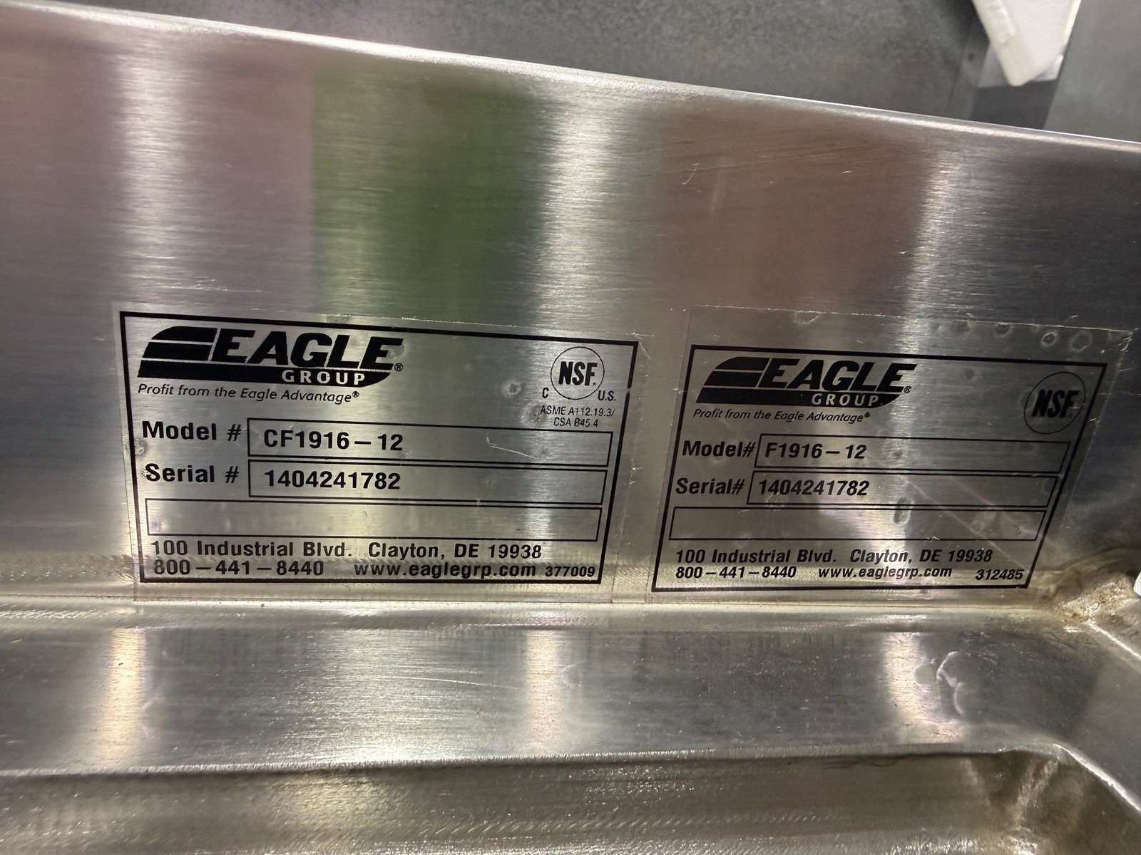 EAGLE GROUP F1916-12 20" X 16" X 12" FLOOR MOUNTED MOP SINK