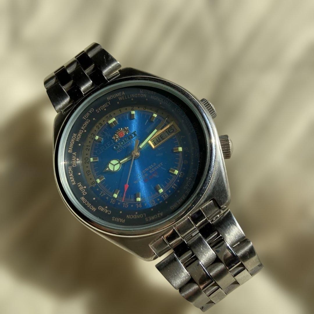 Orient World Time Automatic Wristwatch Stainless … - image 1