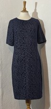 Sandwich_ Size  (description)Dress Blue Zip Smart Work Elegant 1860