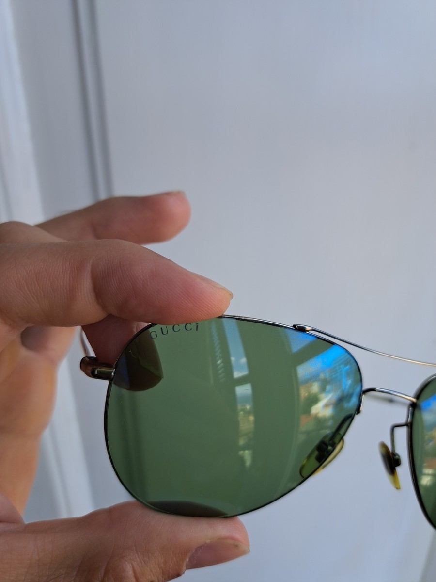 Gucci Occhiali da Sole GG 2245/S 6LBHZ Verde Blu Specchiato Pilot