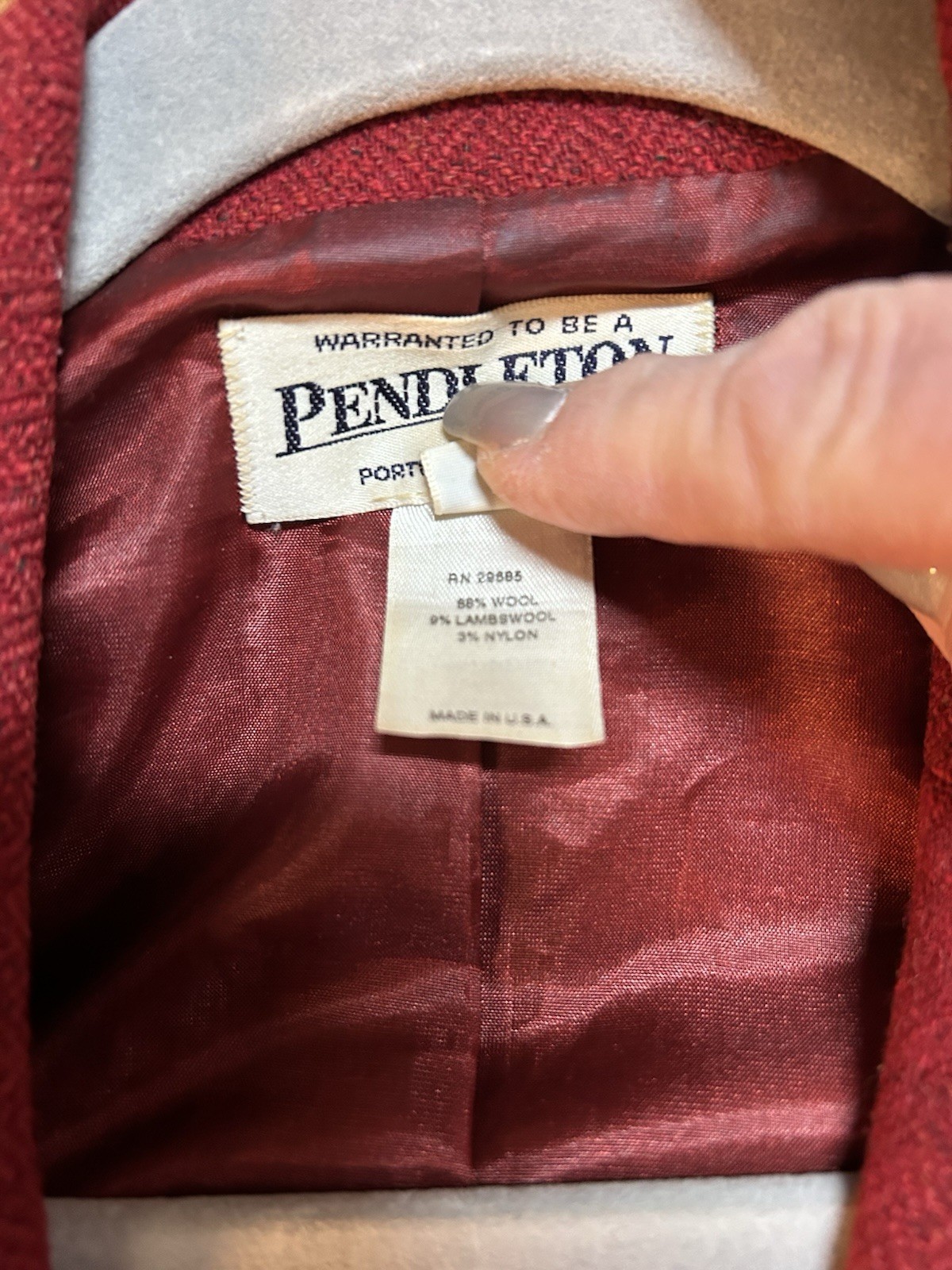 Vintage Pendleton 100% Wool Two Button Blazer Bur… - image 6