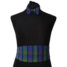 Cumberbund and Bow Tie Modern Baird Tartan Plaid Silk Patchpoint Short Hills NJ