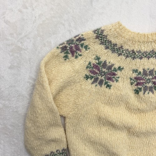 Vintage L.L. Bean Sweater Womens Medium White Wool Fair Isle Knit Hong Kong, Size M, $35 - Photo 13