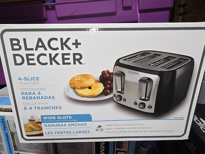 BLACK+DECKER 4-Slice Wide Slot Toaster Bagel Frozen Stainless Steel TR1478BD