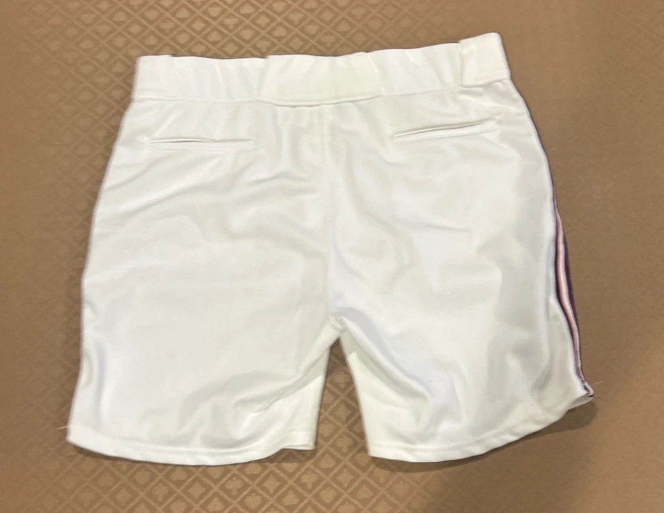 Pantalones Cortos Wilson Coaches De Colección Para Hombre Talla 38 Blanco Con Rayas Rojo Azul Hecho en EE. UU. Foto 4 de 4