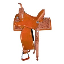 Horse Saddle Western Leather Handmade Barrel Racing Tooled Trail Tack Equestrian