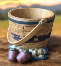 Suzi Skoglund Blossom Bucket Resin Woven Basket Apples Decor 2000