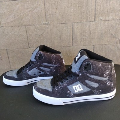 DC Spartan High Top WC SP Floral Roses Skateboarding Women s Size 11 Black Grey