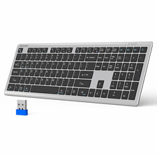 TeckNet TK-KB005 Bluetooth Keyboard Rechargeable,4-Device Free Switching 2.4G BT