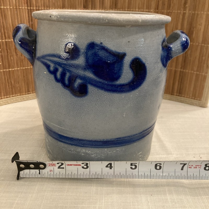 salt glazed Orange stoneware crock Keulse Pot antique Westerwald Floral German