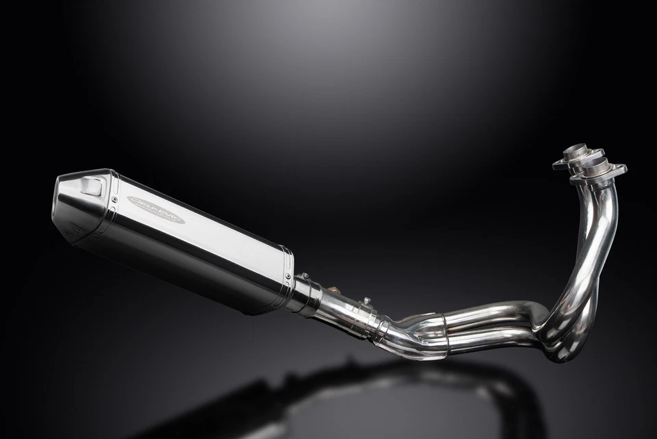 Silenciador de escape completo Kawasaki KLE650 Versys 06-14 2-1 13" triple ovalado de acero inoxidable Foto 3 de 4