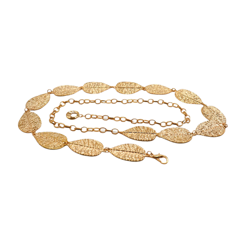 Women Gold Metal Chain Skinny Waistband Fashion Belt Leaf Charms Adjustable S M - 第 16/24 張圖片