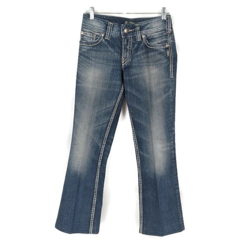 Silver Suki Surplus Women Stretch Distressed Bootcut Blue Jeans Sz 26 (29 waist) - Picture 2 of 9