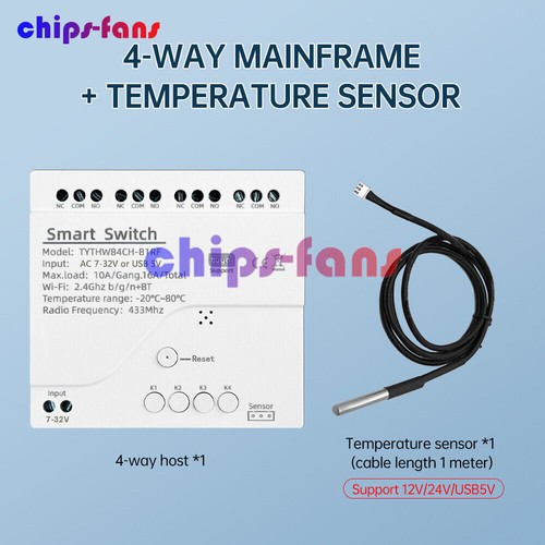 4 Channel Tuya Smart Temperature Humidity Switch Module Sensor Work For Home - Picture 2 of 18