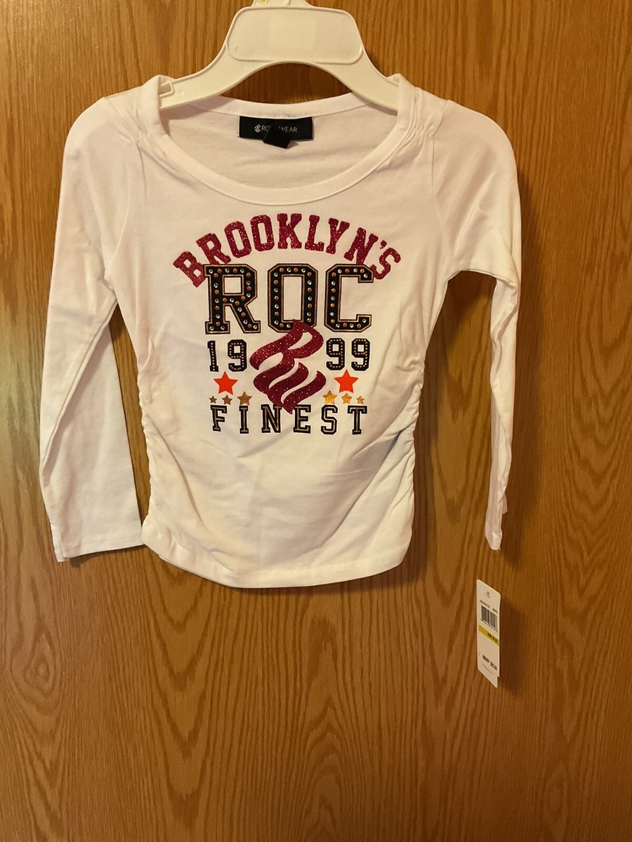 90s ROCA WEAR ラグラン ポロシャツ ホワイト×ブラック 3XL NWT Girls ROCAWEAR Long-Sleeve Shirt - size M (10-12