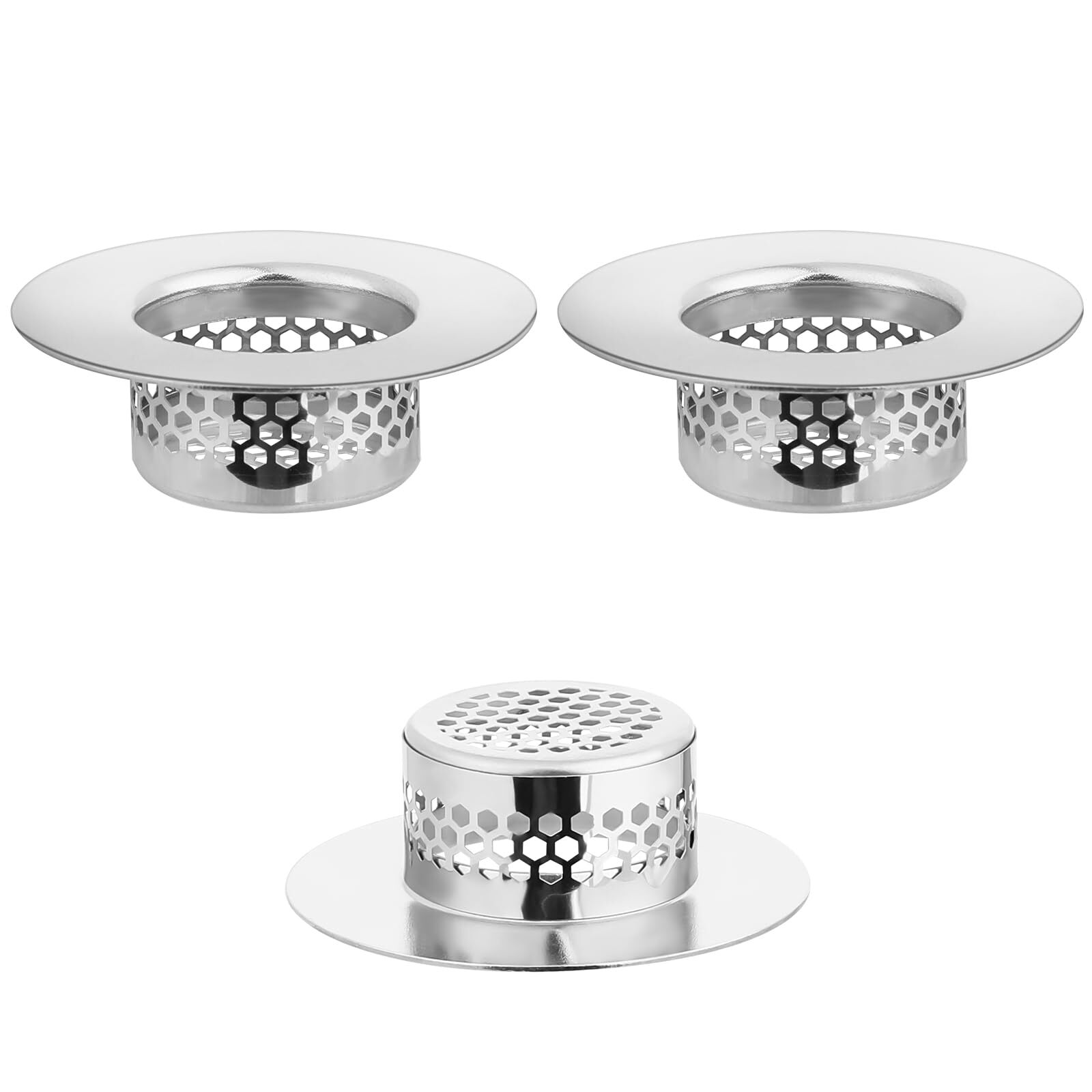 3 PCS Sink Strainer Shower Drain Hair Catchers Bathtub Lavatory Sink Drain