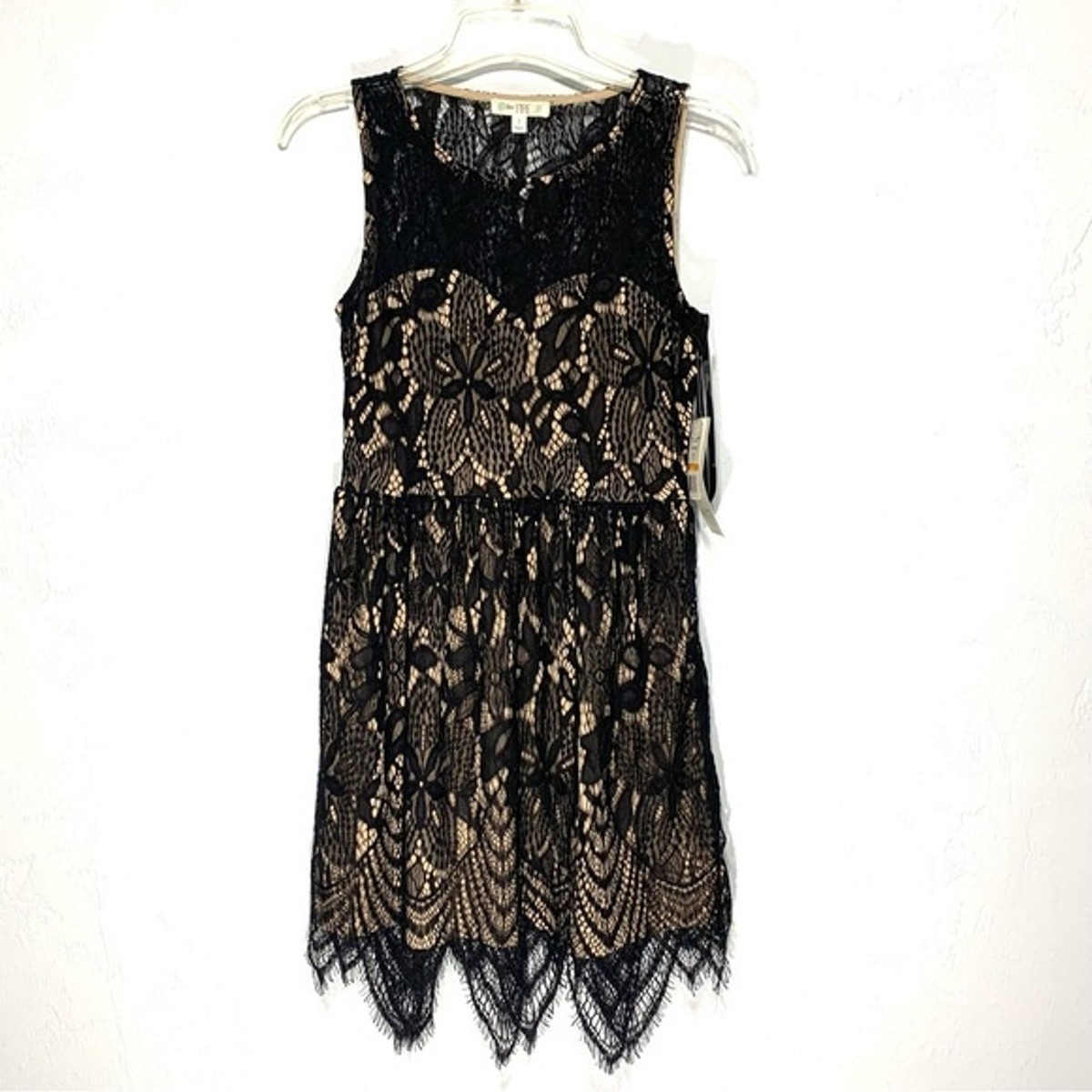 love fire black lace dress Love Fire Black Size Small Fit And Flare Lace Overlay Dress