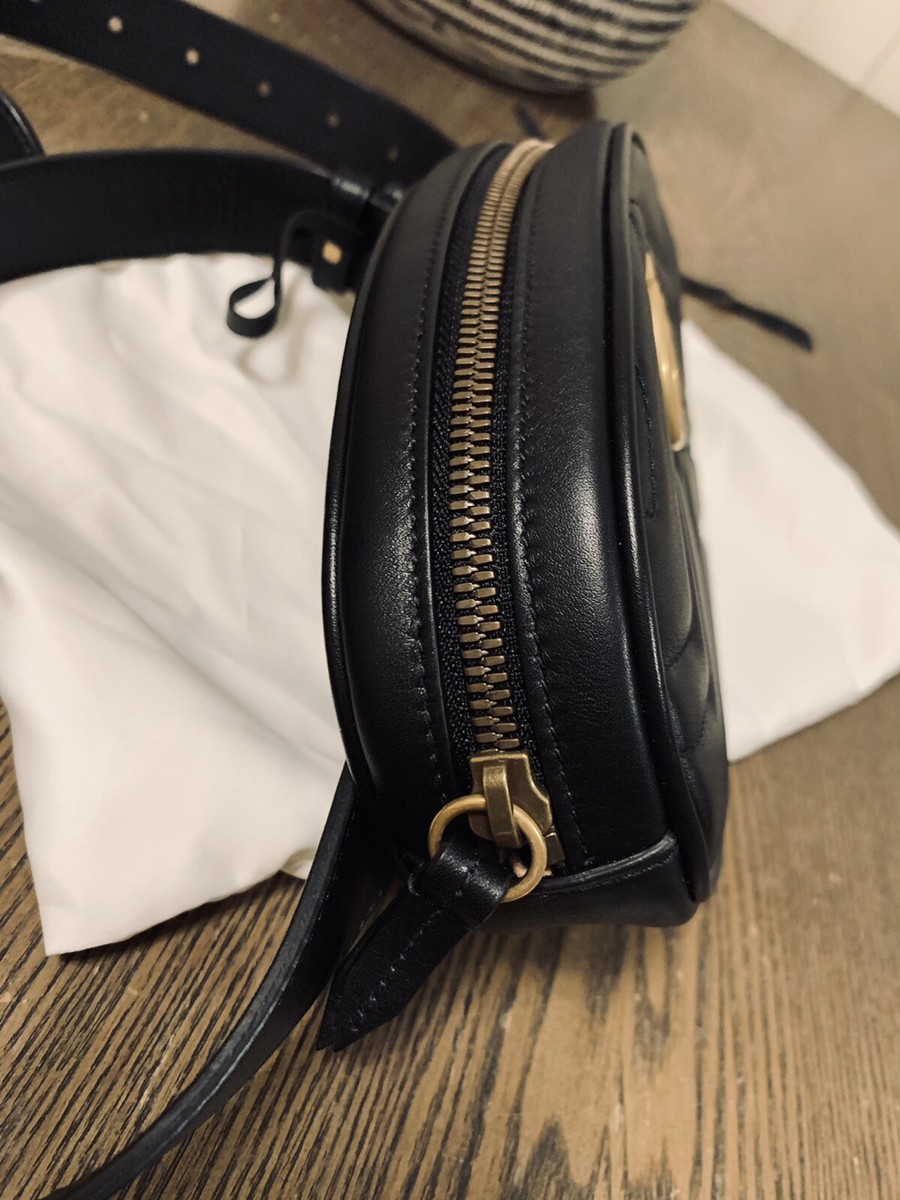 【SALE】【GUCCI 】 GG Marmont Belt bag バッグ GUCCI Calfskin Matelasse Monochrome GG Marmont Chain Belt