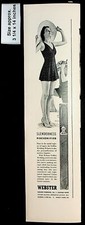 1938 Webster Golden Wedding Cigars Woman Swimsuit Slender Vintage Print Ad 39490