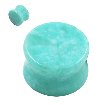 1 Pair Organic Natural Stone Ear Gauges Ear Plugs Double Flared Piercing 2g-5/8''