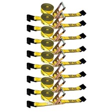 8PK Heavy Duty Tie Down Ratchet Straps With Flat Hook 2 Inch x 30 Feet 3333 lbs