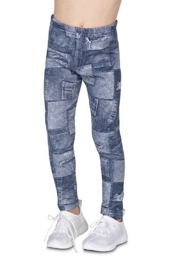 Girl's Denim Look Warm Thick Leggings Jeans Imitation Soft Child Pants FR1043 - Picture 9 of 13