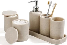 Bathroom Accessories Set, 6-Piece Bathroom Accessory Set, Toothbrush Holders Set