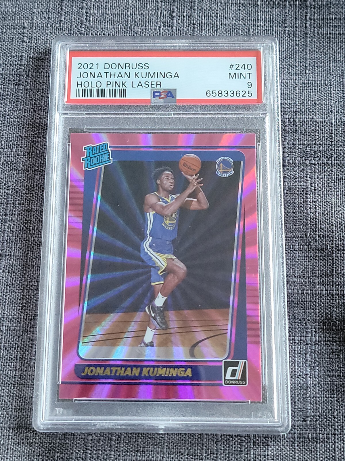 2021-22 Panini Donruss Jonathan Kuminga #240 Holo PINK Laser PSA 9