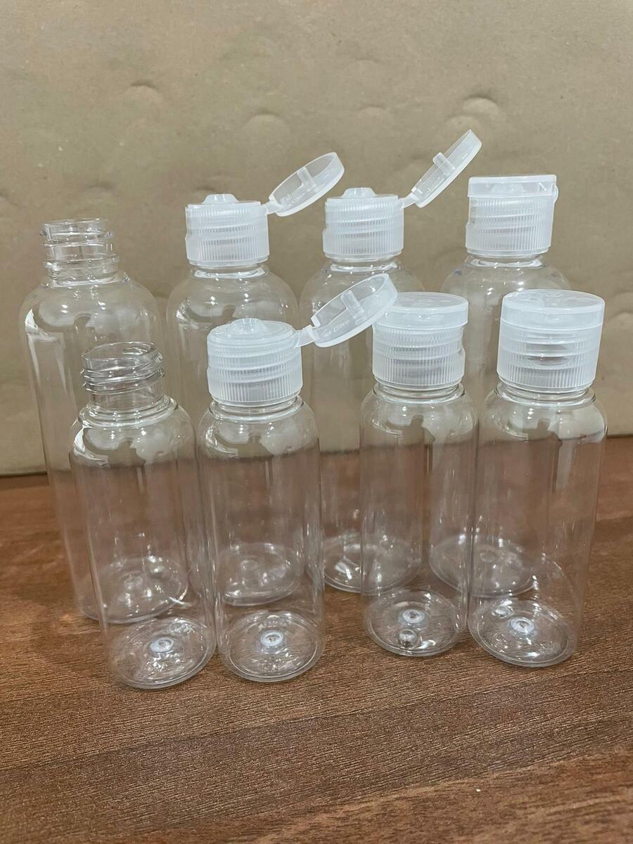 Small Travel Flip Caps Liquids Shampoo Bottle PET Empty Clear Plastic  Bottles