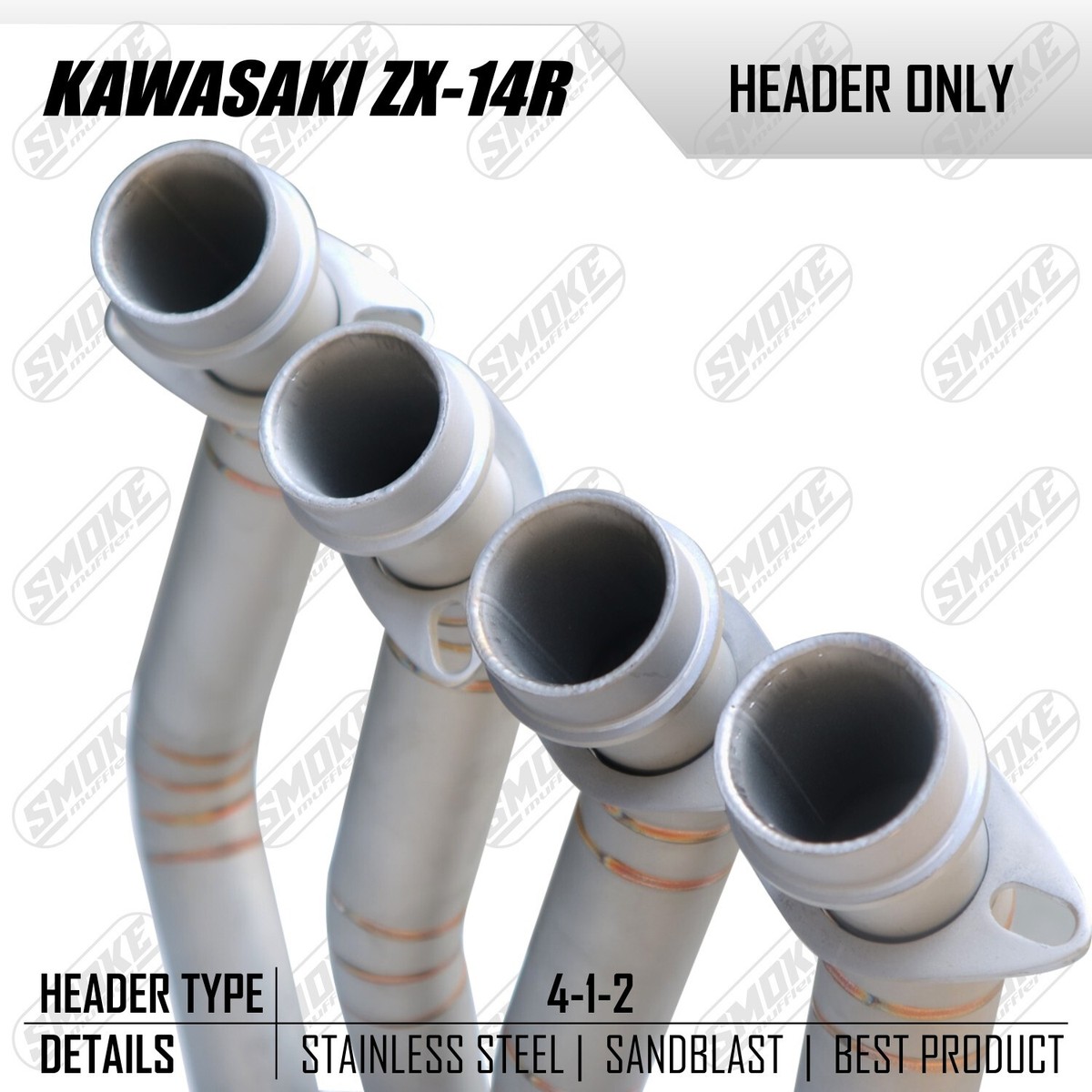 Header Custom Exhaust Kawasaki Ninja ZX14r 4-1-2 2006-2021