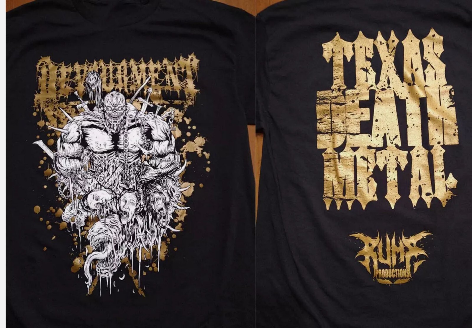 Devourment Band Double Size Short Sleeve Black All Size Shirt