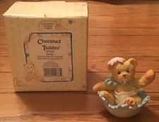 Cherished Teddies "Just in Time for Spring" 103802 Baby Bear in Egg Figurine Box