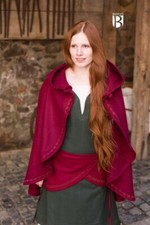 Medieval robe set of cape, overdress, slip and wrap belt
