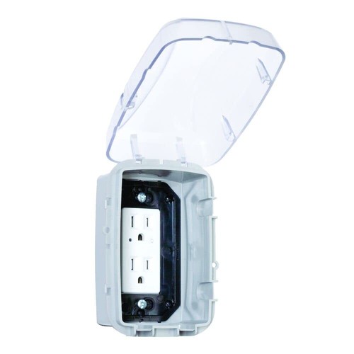 Intermatic WP3100C Weatherproof Electrical Outlet Cover - Pack of 1, White - 第 8/9 張圖片